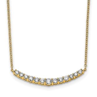 Diamond2Deal 14k Gold 1/2 Ct Lab Grown Diamond Fashion Bar Pendant Necklace 18