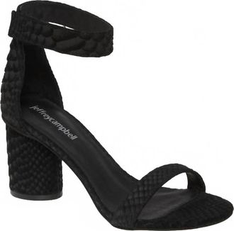 Jeffrey Campbell Womens Lelaine Snake Embossed Suede Leather Heels In Black