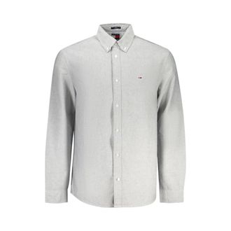 Tommy Hilfiger Grijze Katoenen Heren Overhemd - Heren - Casual Overhemden - Grijs - S - Katoen - Overhemden