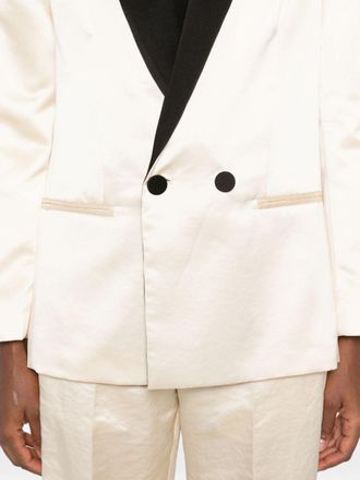 Forte_Forte Satin Tuxedo Blazer - Ivory