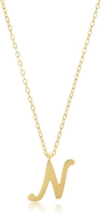 MAX + STONE 10k Solid Yellow or White Gold Dainty Script Initial Extendable Necklace