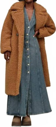 UGG Gertrude Long Teddy Coat In Chestnut