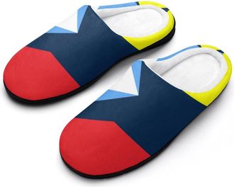 Generic Union of Venezuela And Argentina Flag Cotton Slippers for Women Indoor Outdoor Slipper Slip-On Memory Foam Home Shoes