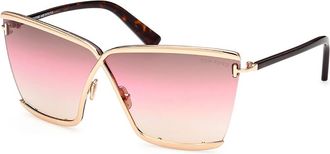 Tom Ford FT0936 ELLE-02 28F Womens Sunglasses Rose-Gold Size 71