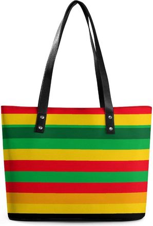 Generic Rasta Stripe Print Tote Bags for Women Cute Shoulder Purses Handbags