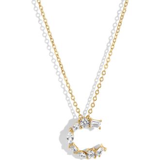 Lili Claspe Letter Pendant Necklace in Gold C at Nordstrom