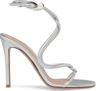 Gianvito Rossi Jungle Mamba Sandals in Metallic Silver Nappa at Nordstrom, Size 35.5