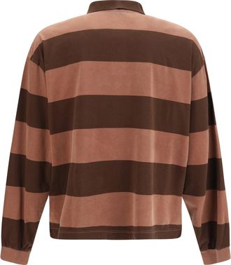 Represent Mens Striped Owners Club Rugby Polo Sienna Cotton Shirts T-shirts And Polos