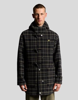 Lyle & Scott Lyle And Scott Mens Modular Tartan Duffle Coat - Black - Size: 38/Regular