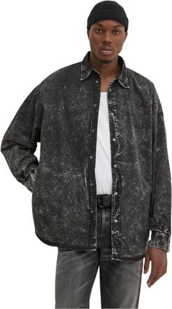 Diesel Overhemden, Heren, Zwart, L, Katoen, S-Veken Shirt