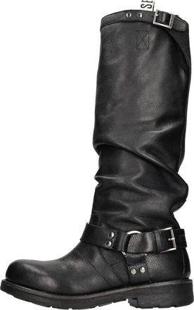 Dirk Bikkembergs Schoenen, Dames, Zwart, 38 EU, Leer, Vintage Hoge Laarzen