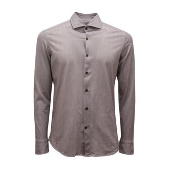 Sonrisa Q3361 Camicia Fior di Cotone Shirt - male - Sonrisa - Casual Shirts - Brown - M - Shirts