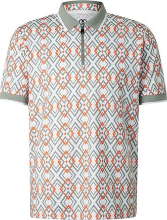 Bogner Valentin functional short-sleeved top for men - Eucalyptus/orange/white - XXL