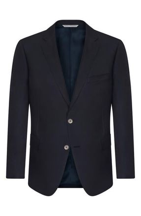 Samuelsohn Water Repellent Ice Wool Blazer in Navy at Nordstrom, Size 41 Regular