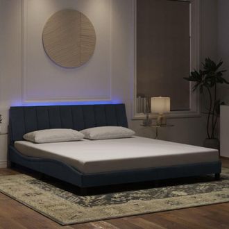 vidaXL Giroletto con Luci led Grigio Scuro 180x200 cm in Velluto - Vidaxl