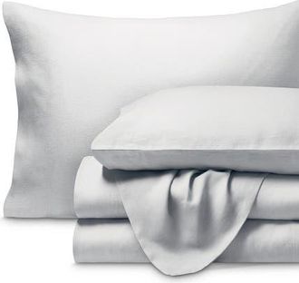 Bare Home 100% European Linen Sheet Set in Glacier Grey at Nordstrom, Size California King