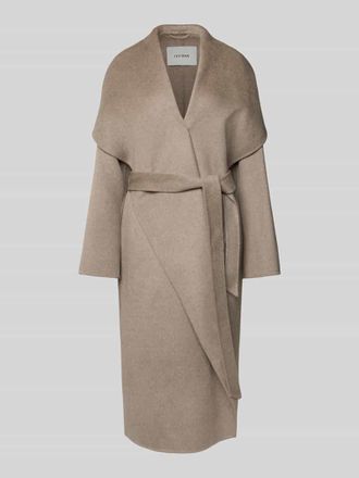 IVY OAK Wollmantel mit Bindeg&uuml;rtel Modell CARRIE ROSE in Beige, Gr&ouml;&szlig;e 36