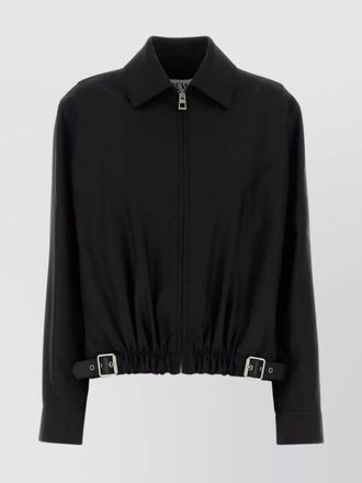 Loewe collared wool blend jacket with adjustable hem