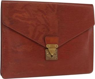 Louis Vuitton Pre-owned Clutches, female, Brown, Size: ONE SIZE Pre-owned Vintage Leather Clutch