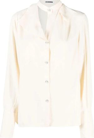 Jil Sander Overhemd met lange mouwen en knopen - Dames - Overhemden - Beige - S - Overhemden