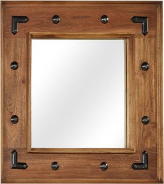 vidaXL Espejo De Madera Maciza De Acacia 50x50 Cm Vidaxl