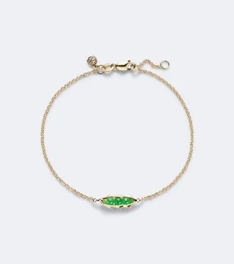 Sydney Evan Bracciale Pea Pod in oro 14kt con giada