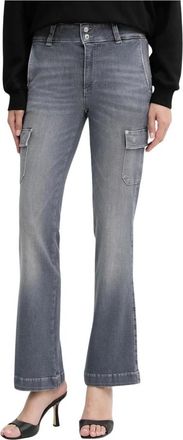 Guess Jeans, Dames, Grijs, W31 L32, Katoen, High Waist Bootcut Jeans