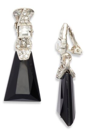 Kenneth Jay Lane Deco Drop Earrings in Jet at Nordstrom