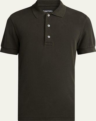 Tom Ford Mens Lyocell Pique Polo Shirt