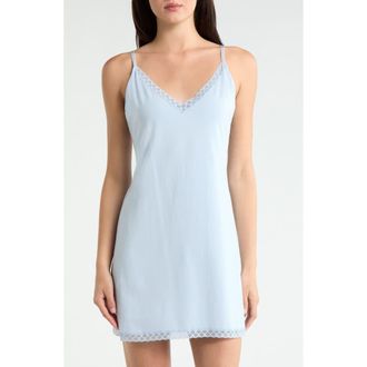Natori True Bliss Jersey Nightgown in Blue Mist at Nordstrom, Size X-Large