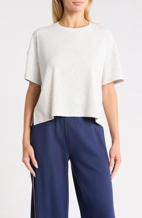 Yogalicious Heavenly Ribbed Deluxe Boxy Crop T-Shirt in Heather Grey at Nordstrom Rack, Size X-Large