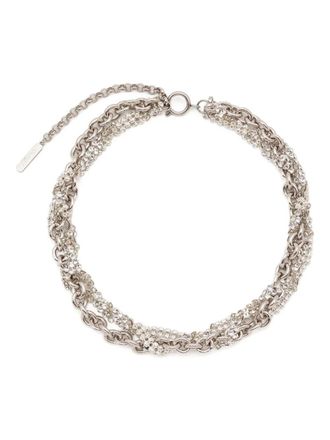 Justine Clenquet Shelby choker - women - Palladium Plated Brass/Crystal - One Size - Silver