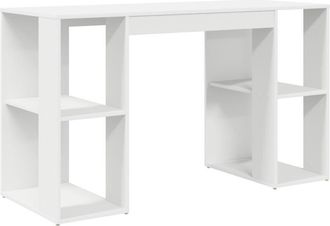 vidaXL Vidaxl - Desk with Storage White 130 x 50.5 x 75 cm Engineered Wood