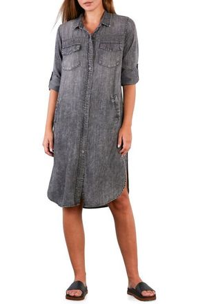 BILLY T Long Sleeve Denim Shirtdress in Ideal Grey at Nordstrom, Size X-Small