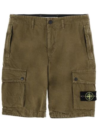 Stone Island Cargo Shorts With Logo Patch
