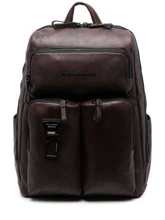 Piquadro Rugzak met logoplakkaat - Bruin