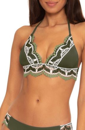 BECCA by Rebecca Virtue Delilah Triangle Bikini Top in Bay Leaf at Nordstrom, Size Medium