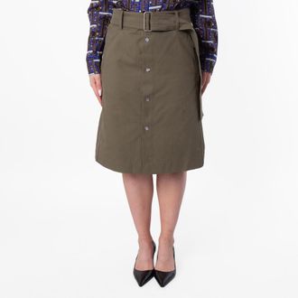 Burberry Belted Buttoned Midi Skirt, Brand Size 10 ( US Size 8 )