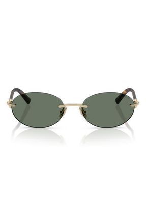 Tiffany & Co. 56mm Oval Sunglasses in Pale Gold /Dark Green at Nordstrom