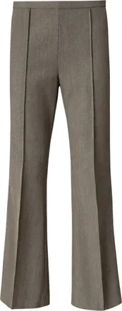 Frankie Shop Tailored Flared Wool Trousers with Pleat Detail