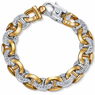 Pompeii3 Mens 14k Gold (71gram) or Platinum (114gram) 12.5mm Diamond Bracelet 8.75