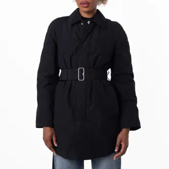 Burberry Short Single-Breasted Padded Car Coat, Size X-Small