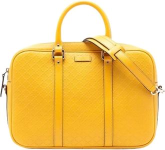 Gucci Pre-owned Handbags, female, Yellow, Size: ONE SIZE Pre-owned Business Bag