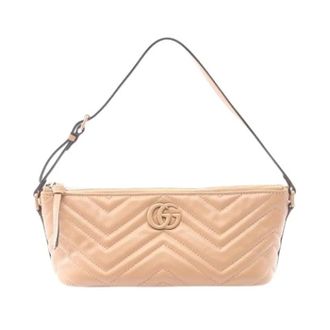 Gucci Pre-owned Shoulder Bags, female, Beige, Size: ONE SIZE Pre-owned GG Marmont Leather Handbag