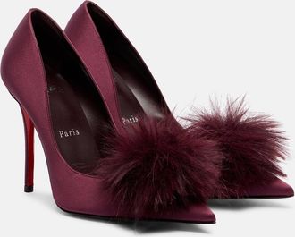 Christian Louboutin Alana 100 embellished cr&ecirc;pe satin pumps