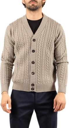 FILIPPO DE LAURENTIIS Cardigan - Heren - Vesten - Grijs - XL - Truien & Vesten