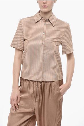 Pinko Poplin Shirt INNUENDO with Hairline Pattern size 38