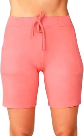 French Kyss Drawstring Knit Shorts In Coral