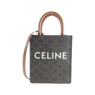 Celine Pre-owned Tote Bags, female, Brown, Size: ONE SIZE Pre-owned Mini Vertical Cabas Trionfecanvas Bag