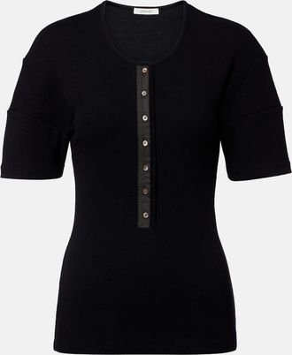 Christophe Lemaire Camicia Henley in cotone e lino